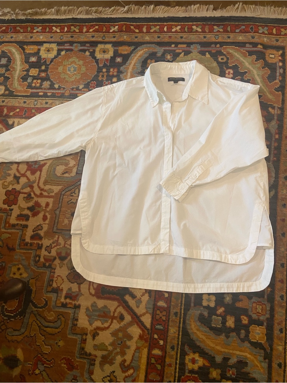 Banana Republic White Women's Button-Down Oversized Shirt